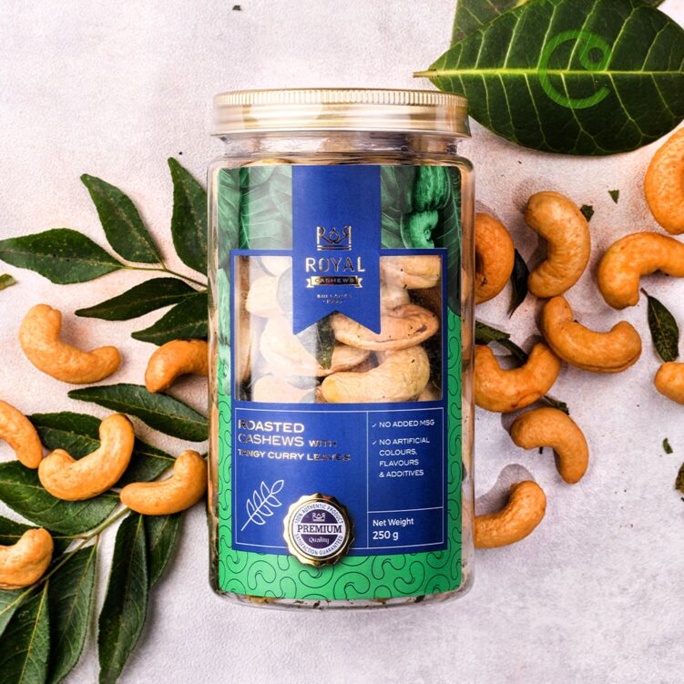Premium Roasted Cashew with Tangy Curry Leaves 250g by Ceylonging - Ceylonging